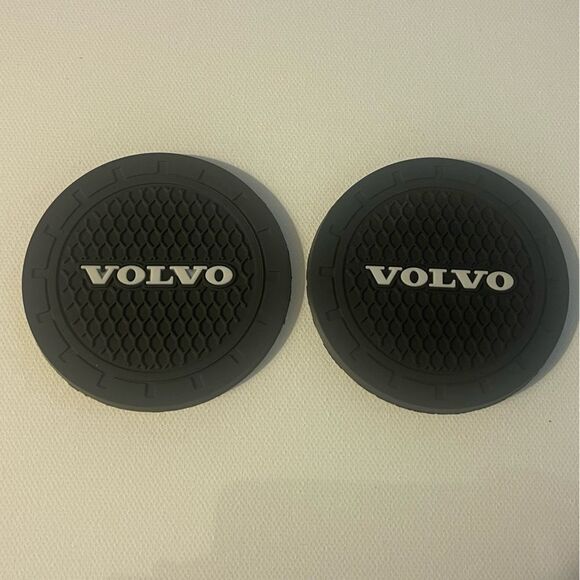 Volvo Car Cup Coasters in Black set of 2 NWT - Picture 3 of 6